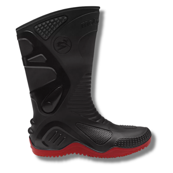 BOTA DE PVC PRETA COM SOLADO VERMELHO MOTOSAFE - CA 34788