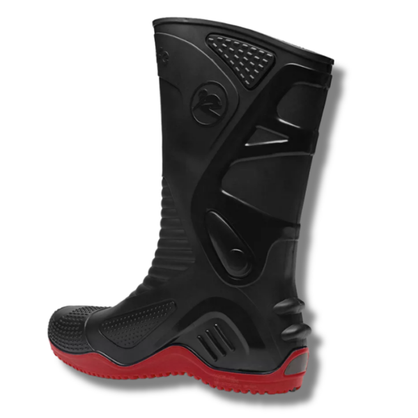 BOTA DE PVC PRETA COM SOLADO VERMELHO MOTOSAFE - CA 34788