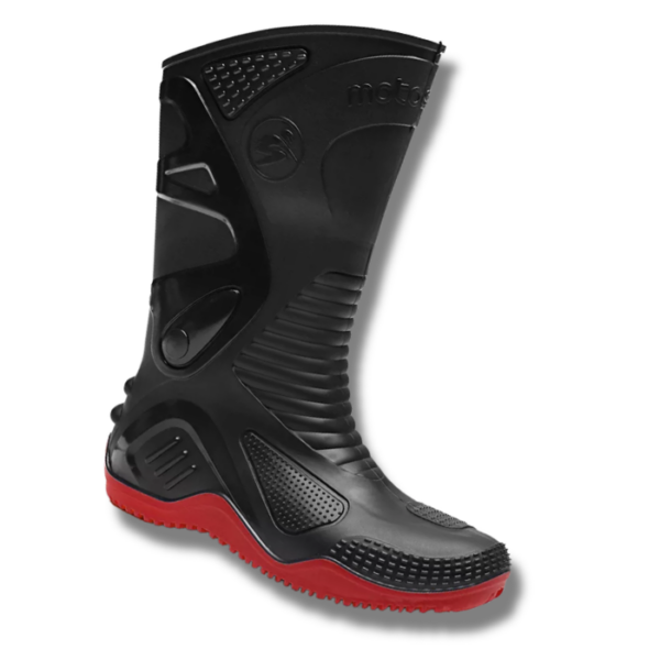 BOTA DE PVC PRETA COM SOLADO VERMELHO MOTOSAFE - CA 34788