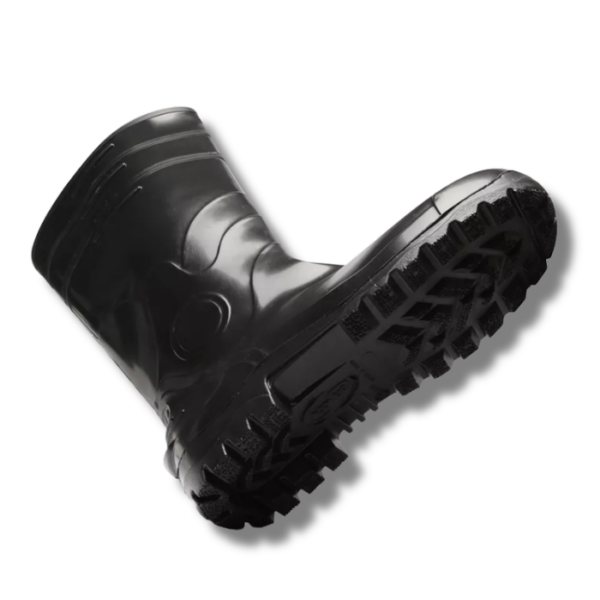BOTA DE PVC PRETA C/ BICO AÇO CANO LONGO BRACOL - CA 35223