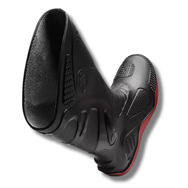 BOTA DE PVC PRETA COM SOLADO VERMELHO MOTOSAFE - CA 34788