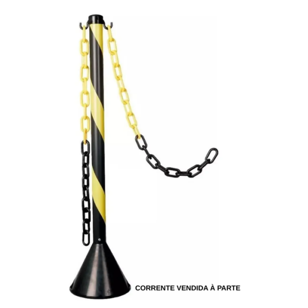 PEDESTAL ZEBRADO AMARELO E PRETO - 90 CM