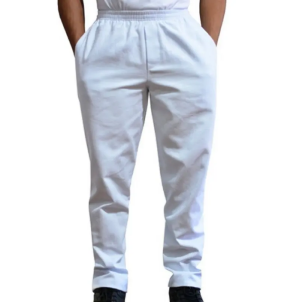 CALÇA EM BRIM ELÁSTICO TOTAL E CORDÃO - 4 BOLSOS